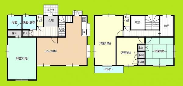 Floor plan. 29,700,000 yen, 5LDK+S, Land area 274.7 sq m , Building area 130.83 sq m