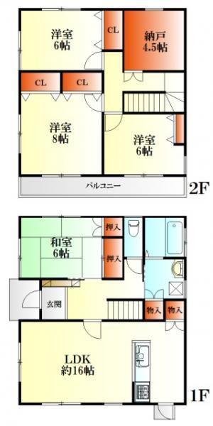 Floor plan. 23.8 million yen, 4LDK+S, Land area 213.98 sq m , Building area 103.5 sq m