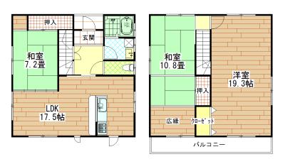 Floor plan. 23.5 million yen, 3LDK, Land area 198.36 sq m , Building area 126 sq m
