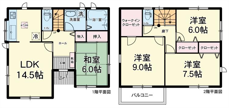 Floor plan. 26,800,000 yen, 4LDK + S (storeroom), Land area 169.99 sq m , Building area 105.99 sq m floor plan