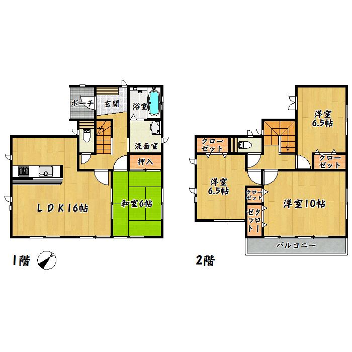 Floor plan. 25,800,000 yen, 4LDK, Land area 151.4 sq m , Building area 106.82 sq m Miyagino District Tsurugayahigashi (Building 1)