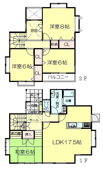 Floor plan. 19,800,000 yen, 4LDK, Land area 181.11 sq m , Building area 105.98 sq m