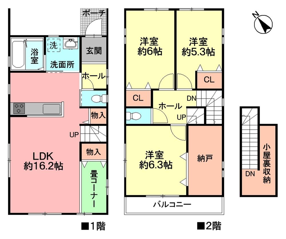 Floor plan. 33,500,000 yen, 3LDK + 3S (storeroom), Land area 108.14 sq m , Building area 95 sq m