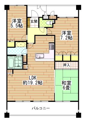 Floor plan. 3LDK, Price 26,800,000 yen, Occupied area 77.44 sq m