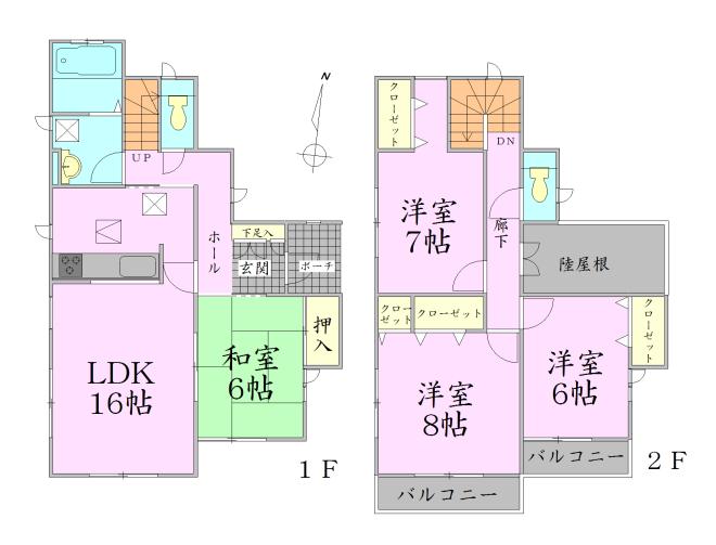 Floor plan. 32,800,000 yen, 4LDK, Land area 131.72 sq m , Building area 105.16 sq m