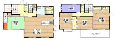 Floor plan. 36,900,000 yen, 4LDK+S, Land area 149.34 sq m , Building area 123.37 sq m