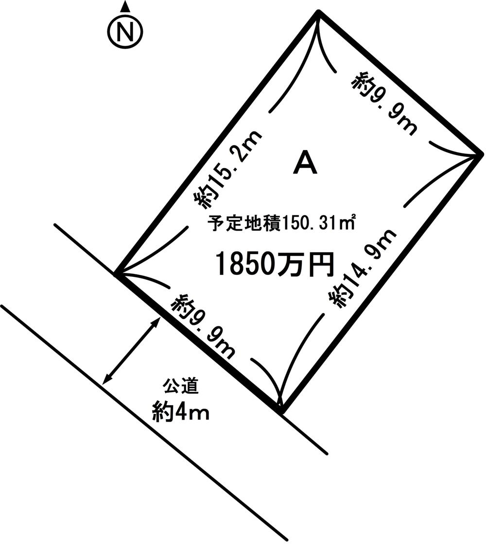 Compartment figure. Land price 18.5 million yen, Land area 150.31 sq m