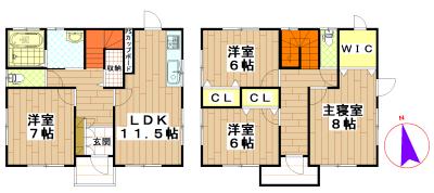 Floor plan. 28.8 million yen, 4LDK, Land area 189.51 sq m , Building area 102.88 sq m