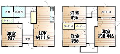 Floor plan. 29,800,000 yen, 4LDK+S, Land area 206.83 sq m , Building area 102.88 sq m