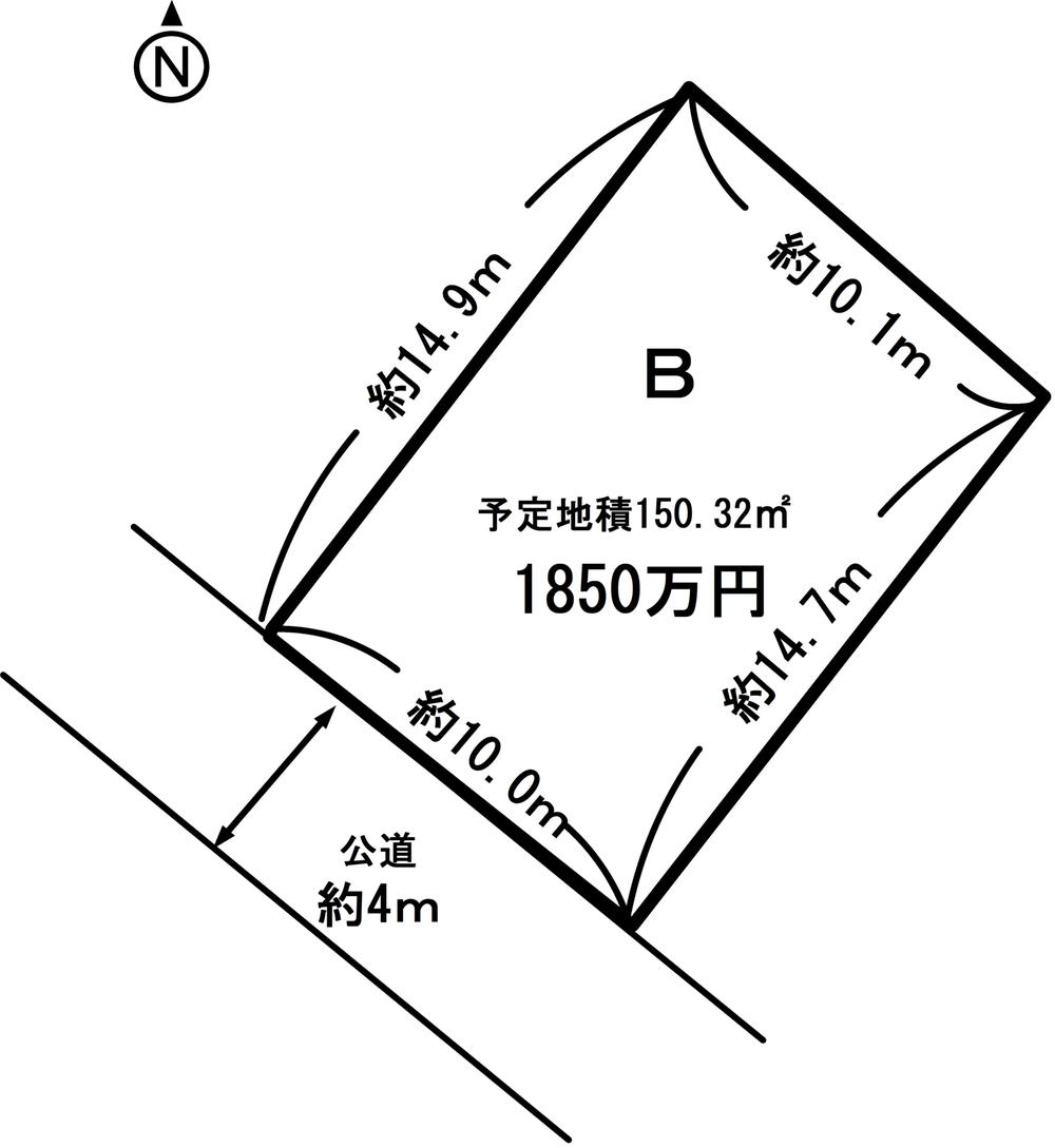 Compartment figure. Land price 18.5 million yen, Land area 150.32 sq m