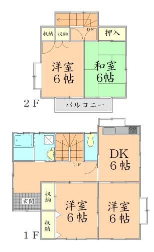 Floor plan. 21,800,000 yen, 4DK, Land area 134.21 sq m , Building area 79.2 sq m