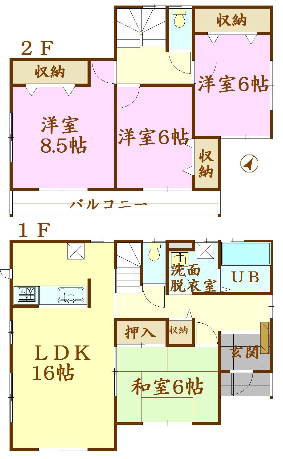 Floor plan. 28.8 million yen, 4LDK, Land area 194.16 sq m , Building area 105.98 sq m