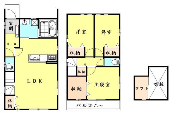 Floor plan. 33,500,000 yen, 3LDK, Land area 108.14 sq m , Building area 95 sq m