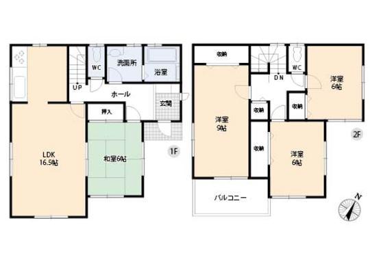 Floor plan. 28 million yen, 4LDK, Land area 215.03 sq m , Building area 105.99 sq m floor plan