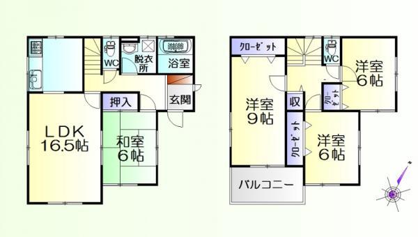 Floor plan. 28.8 million yen, 4LDK, Land area 190.35 sq m , Building area 105.99 sq m