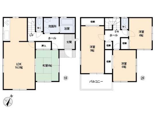 Floor plan. 28.8 million yen, 4LDK, Land area 190.35 sq m , Building area 105.99 sq m floor plan