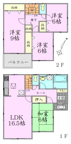 Floor plan. 28.8 million yen, 4LDK, Land area 190.35 sq m , Building area 105.99 sq m