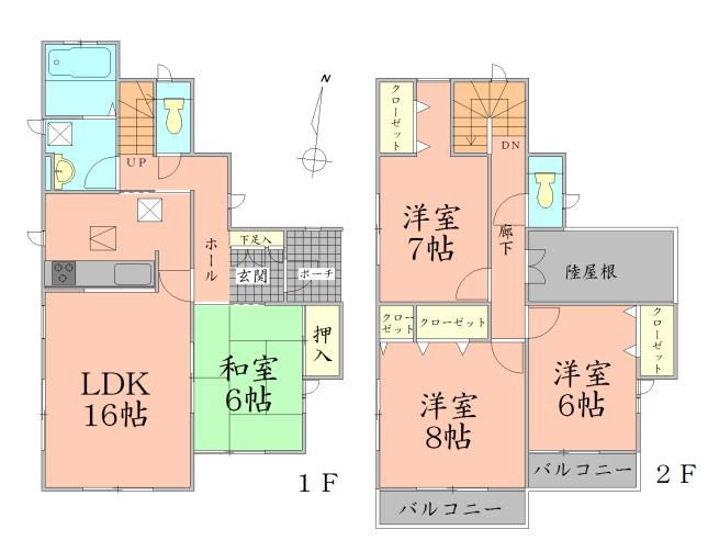 Floor plan. 32,800,000 yen, 4LDK, Land area 131.72 sq m , Building area 105.16 sq m
