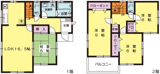Floor plan. (Building 2), Price 28 million yen, 4LDK, Land area 215.03 sq m , Building area 105.99 sq m