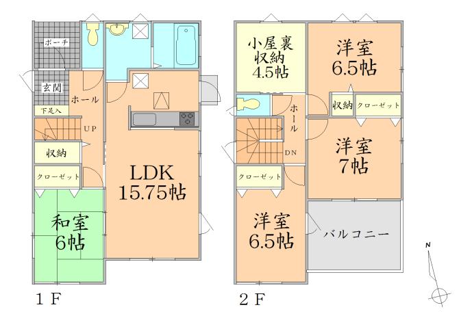 Floor plan. 30.5 million yen, 4LDK + S (storeroom), Land area 154.12 sq m , Building area 101.84 sq m