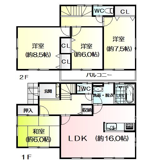 Floor plan. 35,300,000 yen, 4LDK, Land area 290.76 sq m , Building area 105.15 sq m