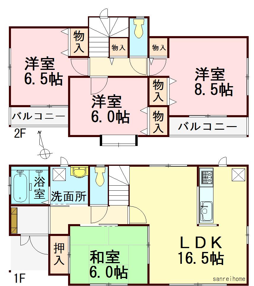 Floor plan. 23.8 million yen, 4LDK, Land area 160 sq m , Building area 101.84 sq m