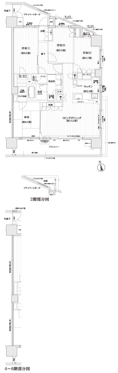 Floor: 4LDK + walk-in closet, the occupied area: 90.41 sq m, Price: 34.4 million yen