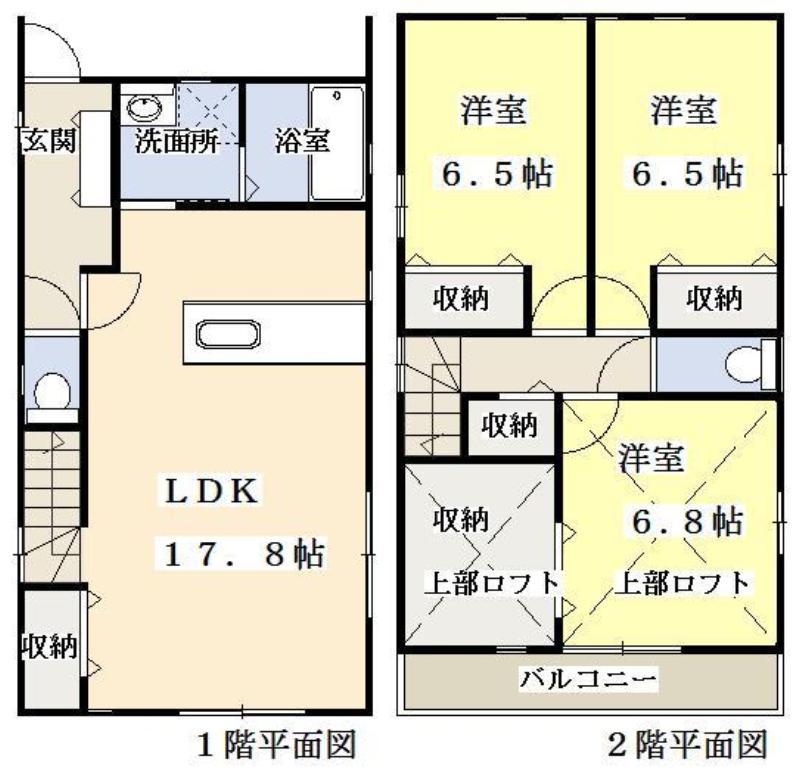 Floor plan. 33,500,000 yen, 3LDK + S (storeroom), Land area 108.14 sq m , Building area 95 sq m parking space There are two cars.