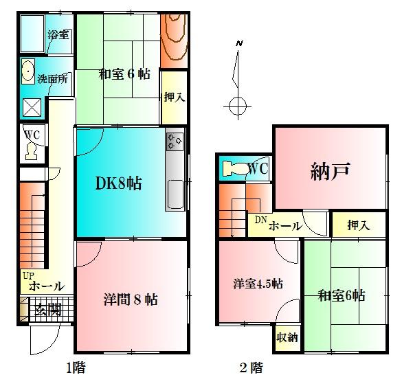 Floor plan. 7.9 million yen, 4DK+S, Land area 113.45 sq m , Building area 96.05 sq m