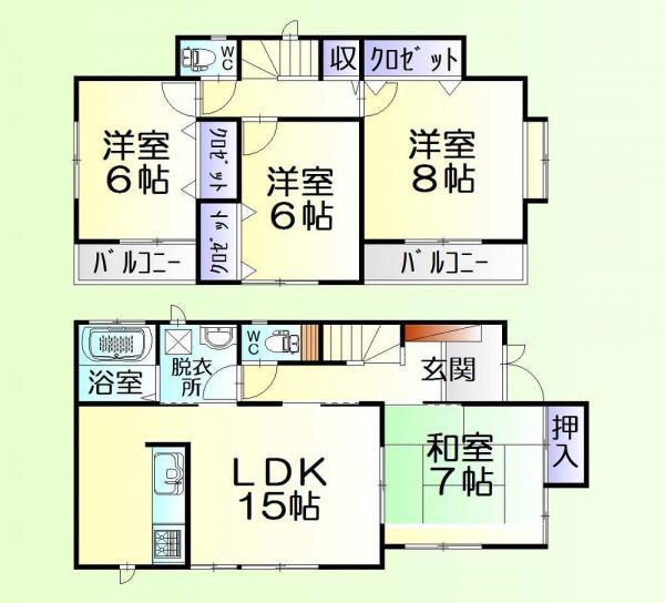 Floor plan. 22,900,000 yen, 4LDK, Land area 165.37 sq m , Building area 99.15 sq m