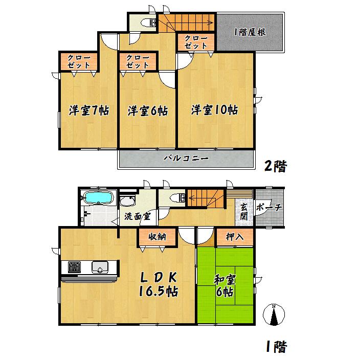 Floor plan. 39,800,000 yen, 4LDK, Land area 150.45 sq m , Building area 106.41 sq m Taihaku Ku Suwa-cho, 1 Building