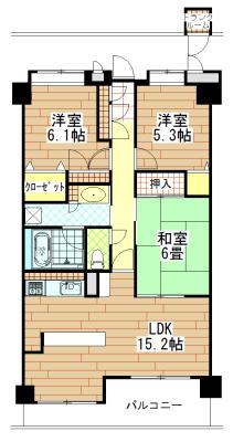 Floor plan. 3LDK, Price 19,800,000 yen, Occupied area 74.46 sq m , Balcony area 8.34 sq m