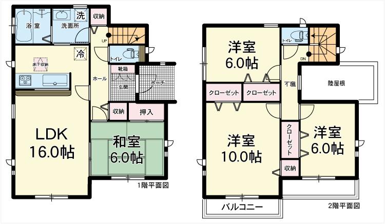 Floor plan. (1 Building), Price 39,800,000 yen, 4LDK, Land area 132.26 sq m , Building area 105.99 sq m