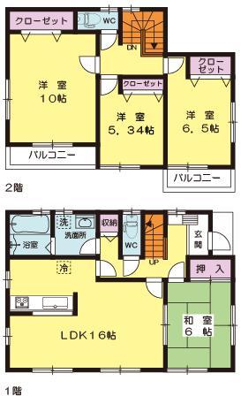 Floor plan. (3 Building), Price 24.5 million yen, 4LDK, Land area 171.7 sq m , Building area 105.99 sq m