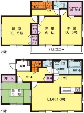 Floor plan. (7 Building), Price 24.5 million yen, 4LDK, Land area 179.24 sq m , Building area 105.15 sq m