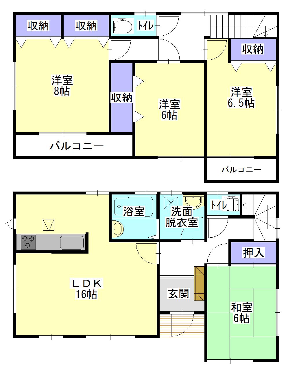 Floor plan. 32,800,000 yen, 4LDK, Land area 165.13 sq m , Building area 105.99 sq m