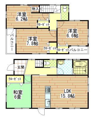 Floor plan. 29,800,000 yen, 4LDK, Land area 167.65 sq m , Building area 100.23 sq m