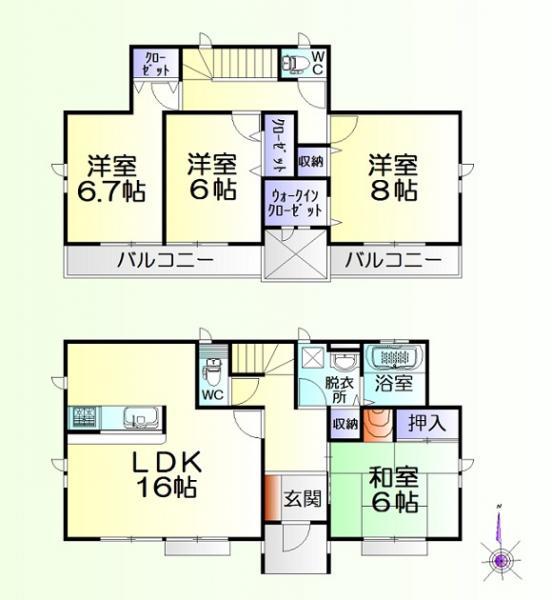 Floor plan. 39,800,000 yen, 4LDK, Land area 150.47 sq m , Building area 105.98 sq m