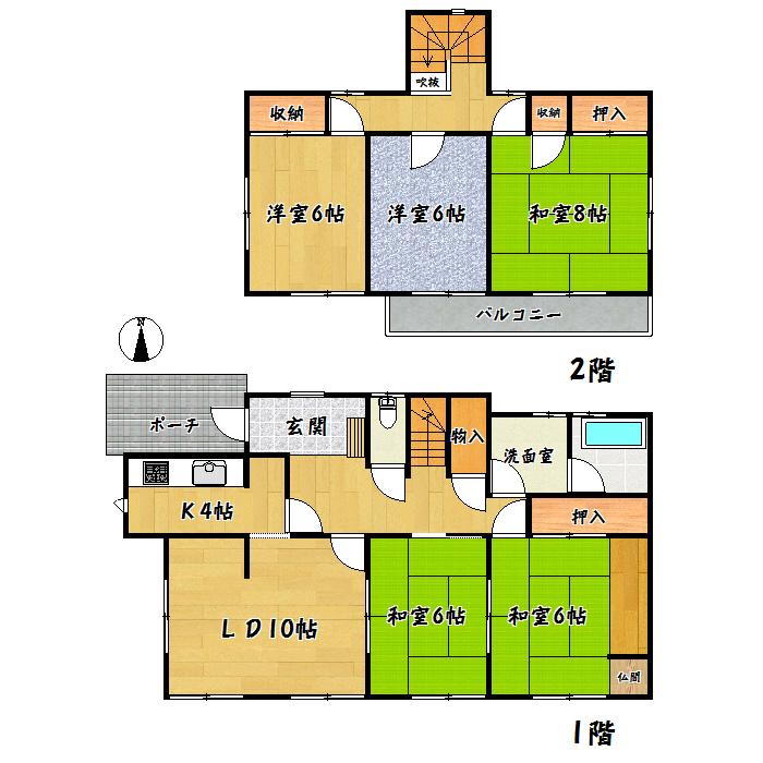 Floor plan. 27,200,000 yen, 5LDK, Land area 321.7 sq m , Building area 114.65 sq m Taihaku Ku Higashinaka field 4-chome