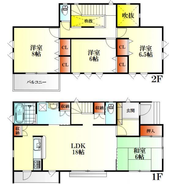 Floor plan. 27,800,000 yen, 4LDK, Land area 172.04 sq m , Building area 110.12 sq m