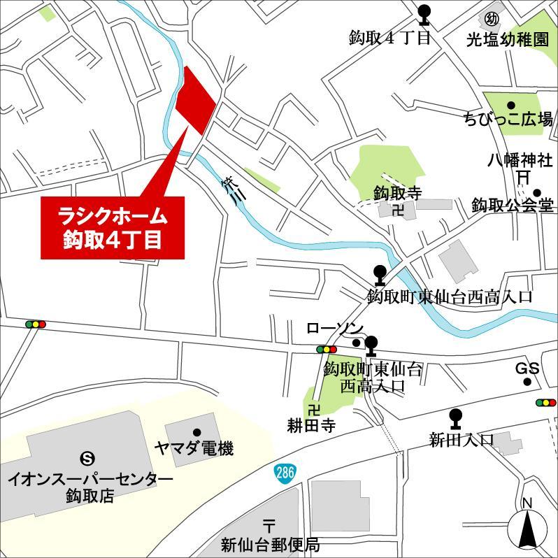 Local guide map. Wakabayashi-ku Kagitori 4-chome