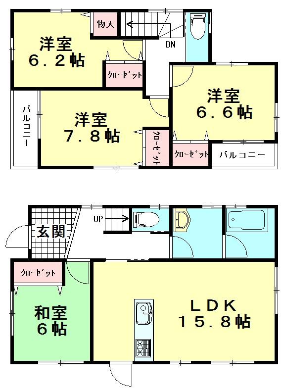 Floor plan. 29,800,000 yen, 4LDK, Land area 168.23 sq m , Building area 100.23 sq m
