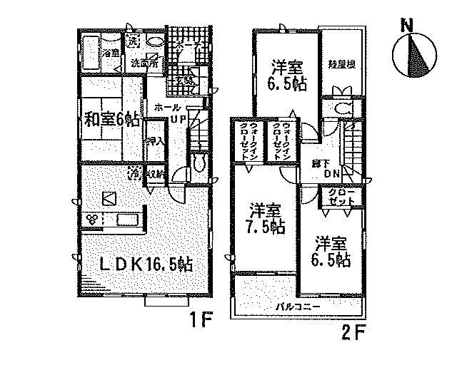 Floor plan. (1 Building), Price 25,800,000 yen, 4LDK, Land area 178.65 sq m , Building area 105.98 sq m