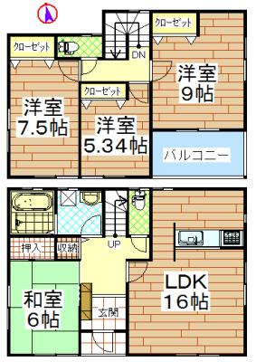 Floor plan. 42,500,000 yen, 4LDK, Land area 128.1 sq m , Building area 104.33 sq m