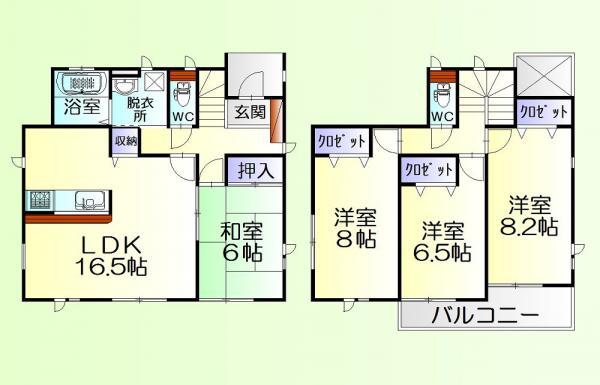 Floor plan. 32,800,000 yen, 4LDK, Land area 199.07 sq m , Building area 106.41 sq m