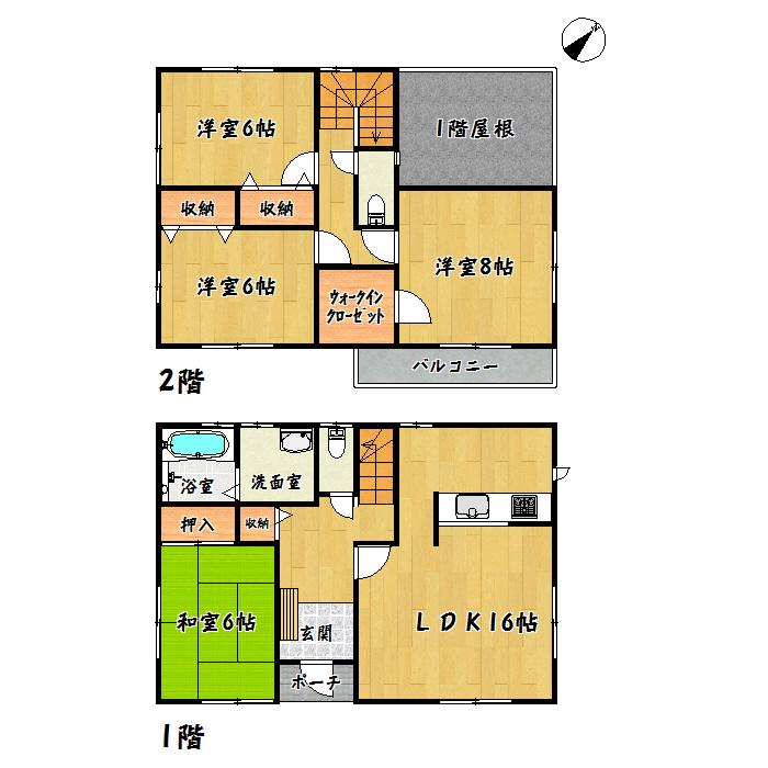 Floor plan. 24,800,000 yen, 4LDK + S (storeroom), Land area 179.18 sq m , Building area 104.33 sq m Taihaku Ku Fukurobara 1-chome 6 Building
