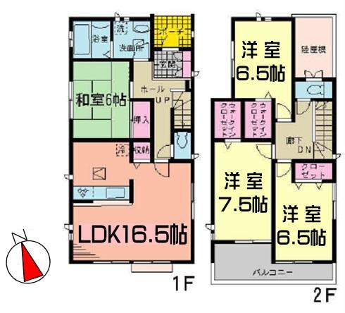 Floor plan. (1 Building), Price 23.8 million yen, 4LDK+2S, Land area 178.65 sq m , Building area 105.98 sq m