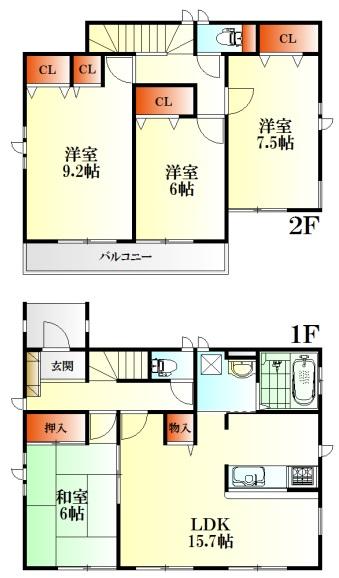 Floor plan. 29,800,000 yen, 4LDK, Land area 178.15 sq m , Building area 105.98 sq m