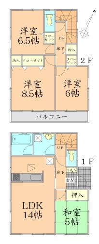 Floor plan. 20,900,000 yen, 4LDK + S (storeroom), Land area 133.12 sq m , Building area 93.15 sq m