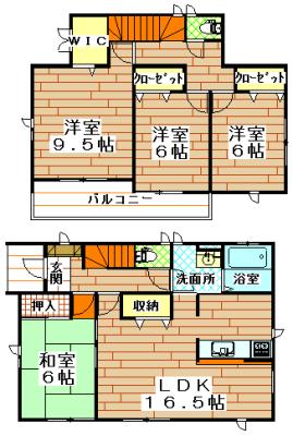 Floor plan. 36,800,000 yen, 4LDK, Land area 132.84 sq m , Building area 105.99 sq m